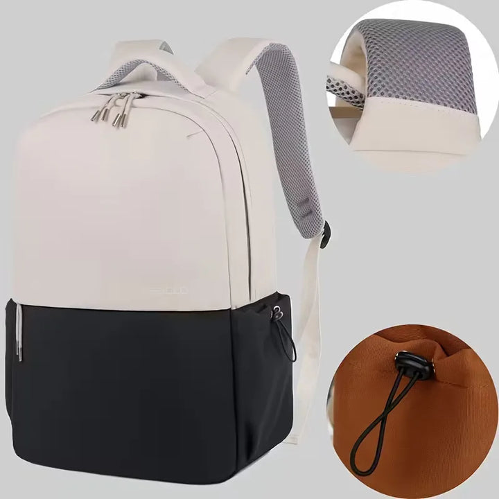 Confort optimal avec ce sac à dos unisexe bicolore et imperméable, accessoire moderne pour la ville.