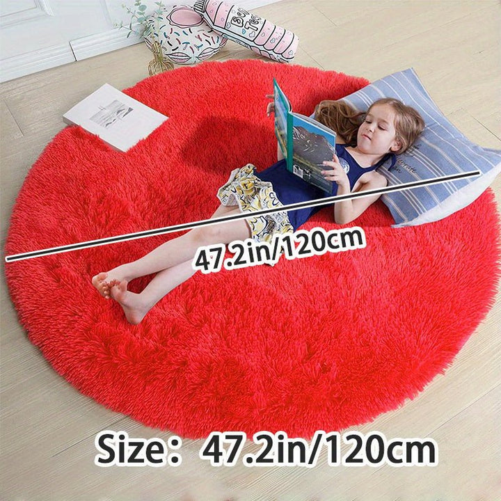 Tapis Clouda rond lavable, très doux, parfait pour une salle de jeux ou chambre.