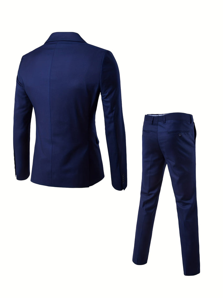 Costume slim fit homme noir, élégant, pour une tenue de soirée ou un gala distingué.