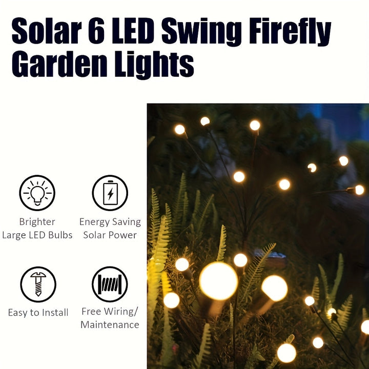 Éclairage extérieur solaire LED, imitant les lucioles. Idéal pour jardin, terrasse, balcon. Écologique et durable.