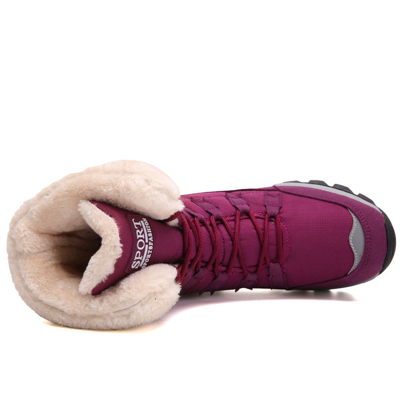 Mode femme: bottes de neige imperméables et chaudes, style hivernal chic, avec doublure douce pour le confort.