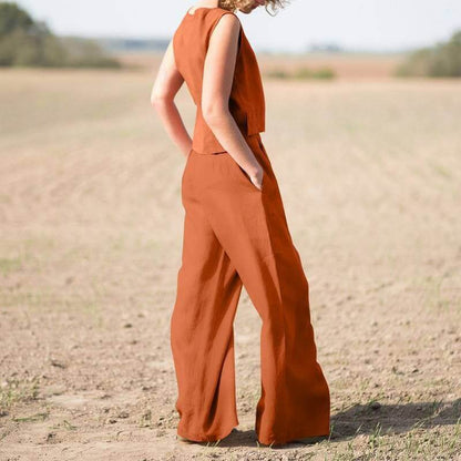 Elegant Jumpsuit - Vidsittande, Kortärmad