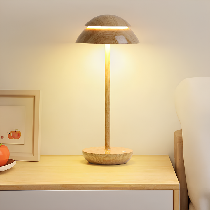 Dimmable lampe de table scandinave en aluminium. Éclairage intérieur LED moderne, sans fil, ambiance personnalisable.