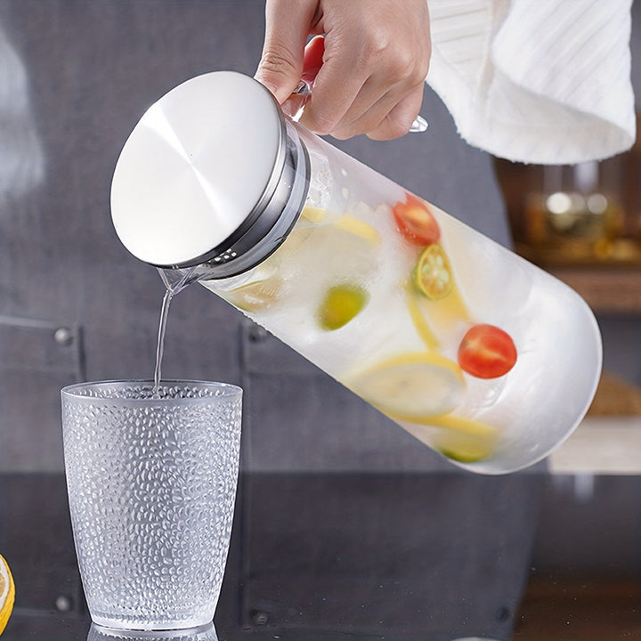 Carafe élégante AquaElegance pour table, avec couvercle, idéale pour servir boissons fraîches avec chic.