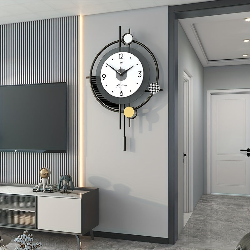 Horloge murale de salon design minimaliste, silencieuse, parfaite pour une décoration moderne et élégante.