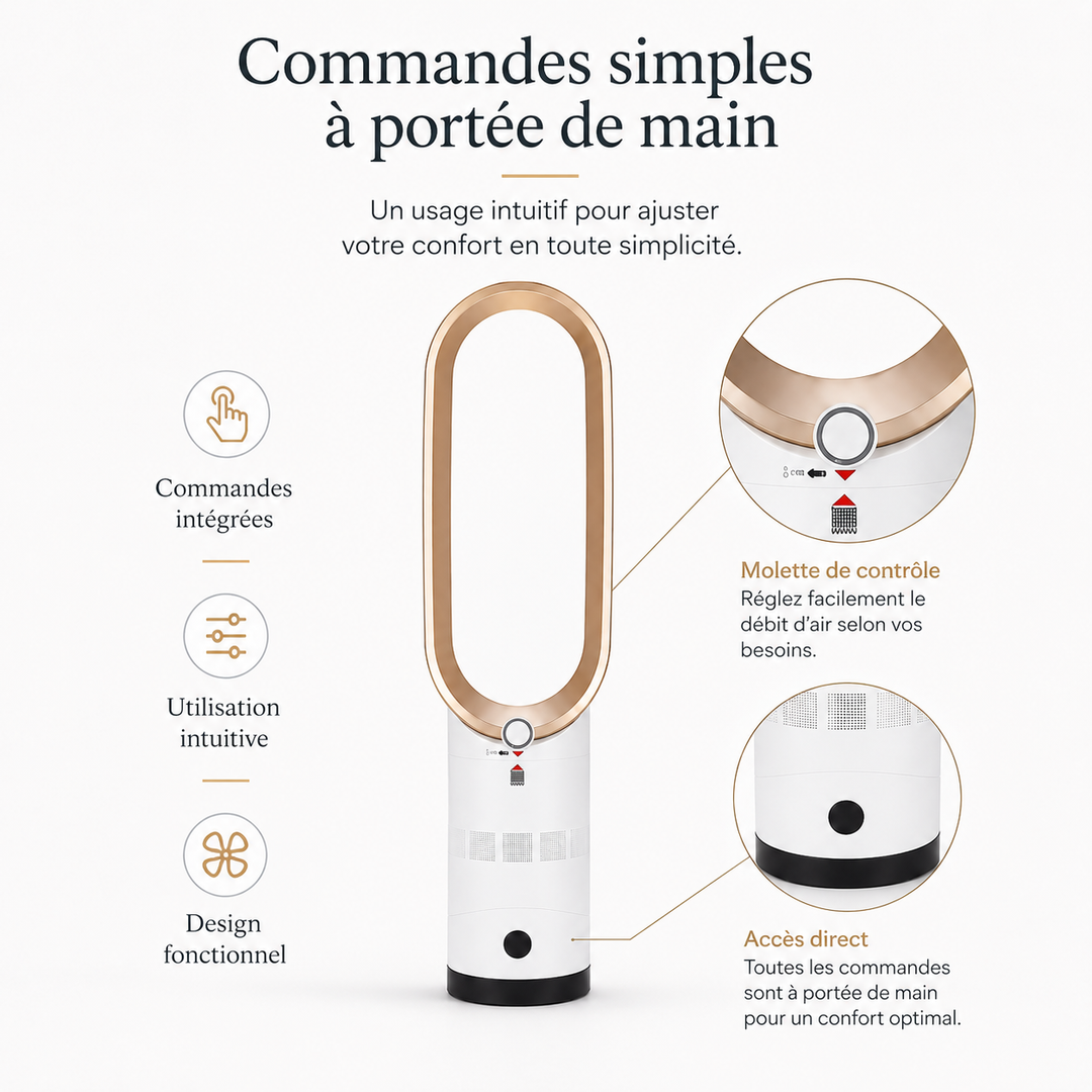Ventilateur colonne ionisateur purifiant l'air. Pour un environnement frais, sain et agréable en été.