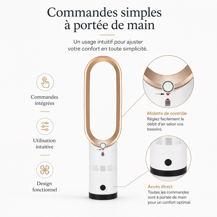 Ventilateur colonne ionisateur purifiant l'air. Pour un environnement frais, sain et agréable en été.