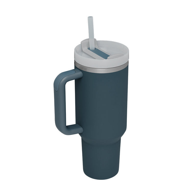 Tasse isolante unisexe, avec poignée et paille, pour toutes vos aventures.