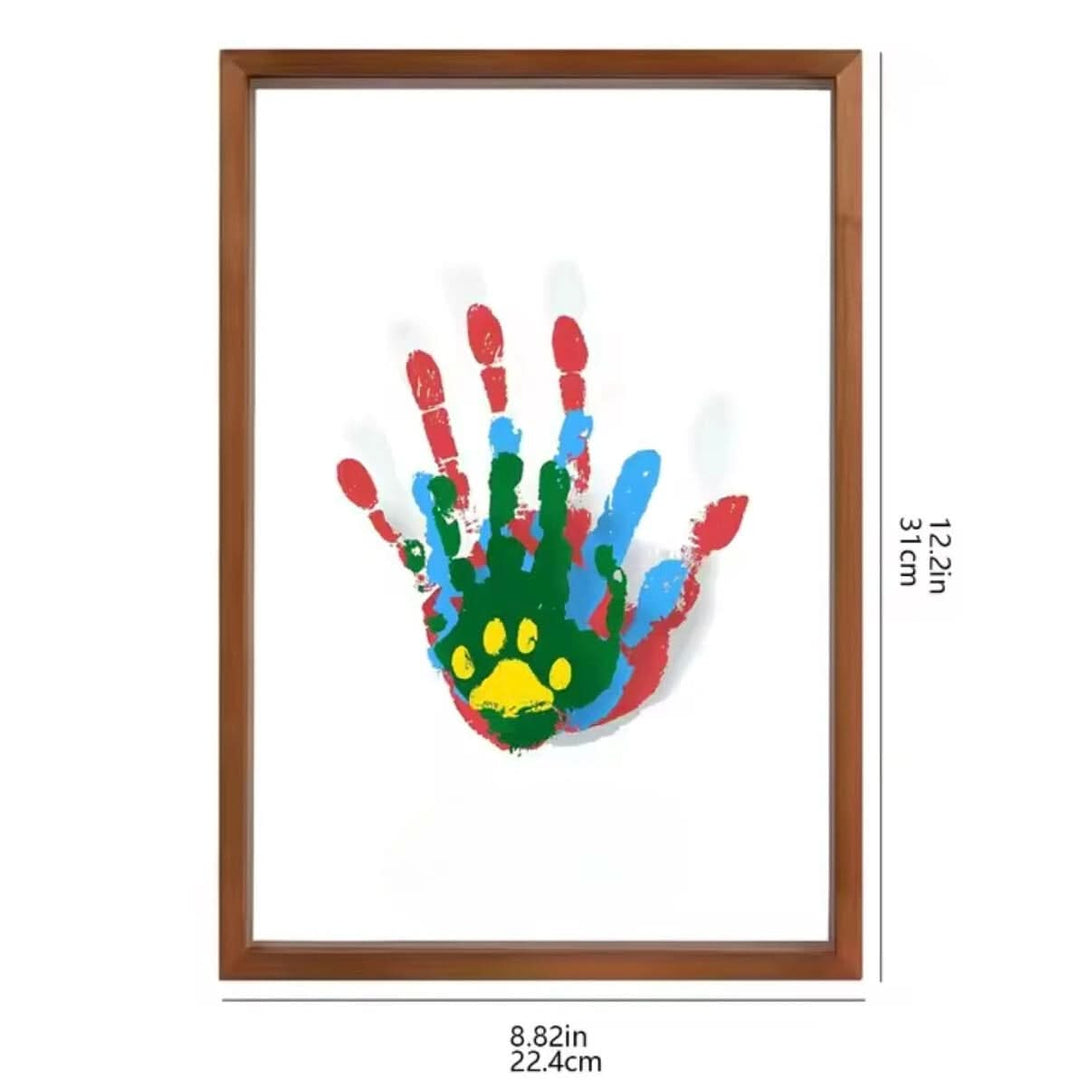 Kit empreintes bébé complet: cadre photo en bois naturel & argile non toxique. Idéal cadeau naissance.