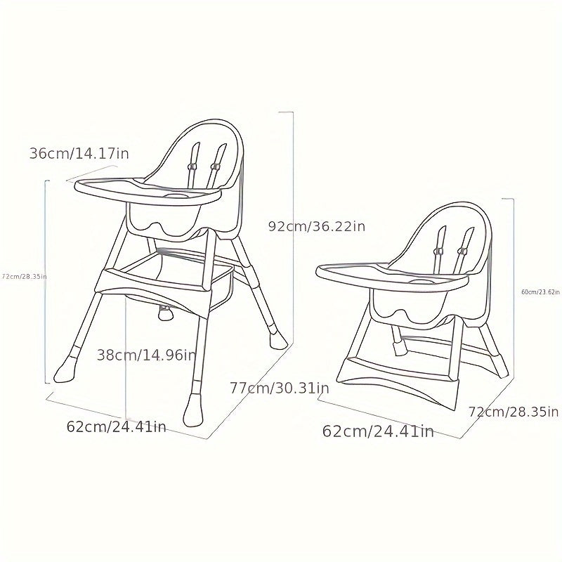Chaise haute bébé ergonomique pour un confort optimal, réglable pour s'adapter à l'enfant et sécuriser les repas.