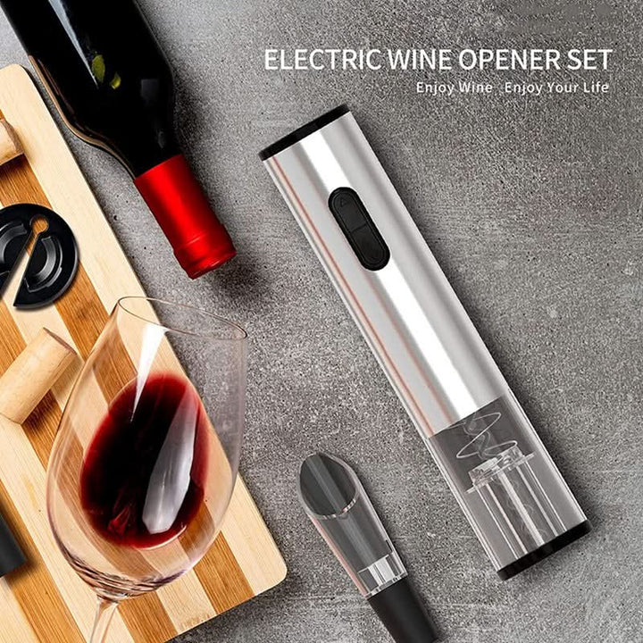 Tire-bouchon électrique élégant pour vin, idéal pour la cuisine et les dîners.
