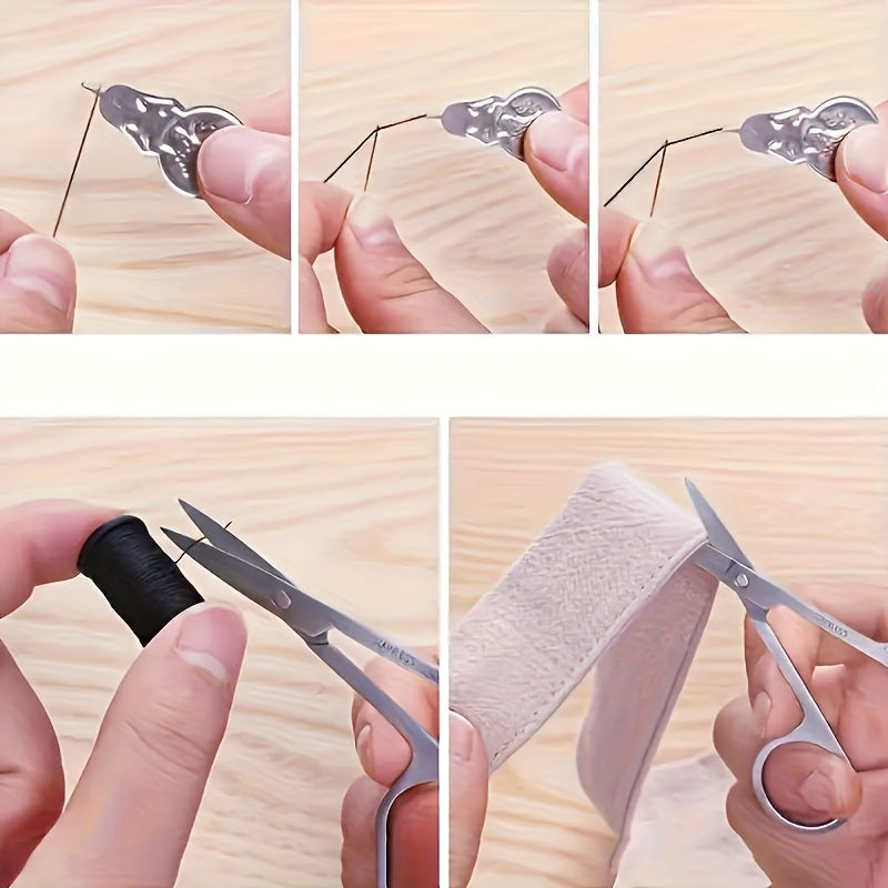 Étui de couture pratique rempli d'outils pour réparer vêtements et tissus facilement en voyage ou à la maison.