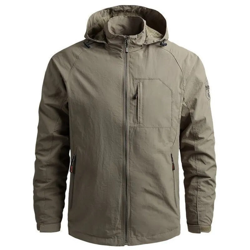 Veste cargo coupe-vent légère pour homme, style urbain et casual, idéale printemps/automne. Protection élégante.