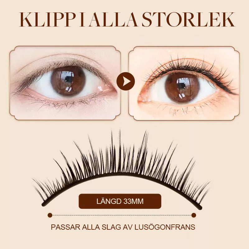 Faux cils autoadhésifs noirs réutilisables. Idéal pour un maquillage yeux rapide et un regard sublimé.