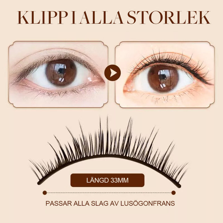 Faux cils autoadhésifs noirs réutilisables. Idéal pour un maquillage yeux rapide et un regard sublimé.