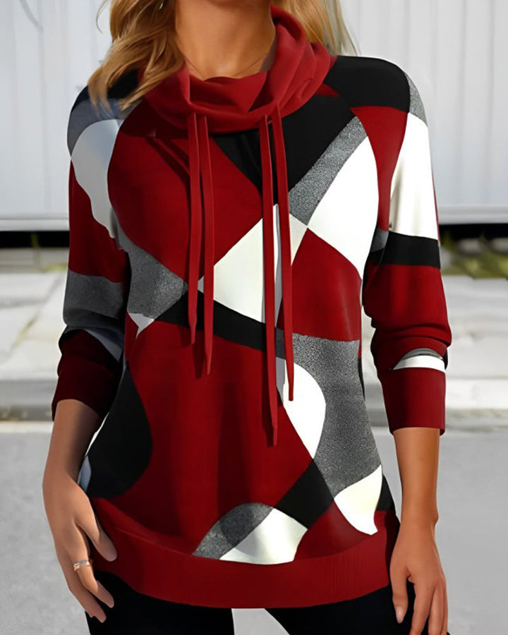 Pull femme Lorina à col montant, chaud et élégant. Parfait pour un look cosy et sophistiqué cet hiver.