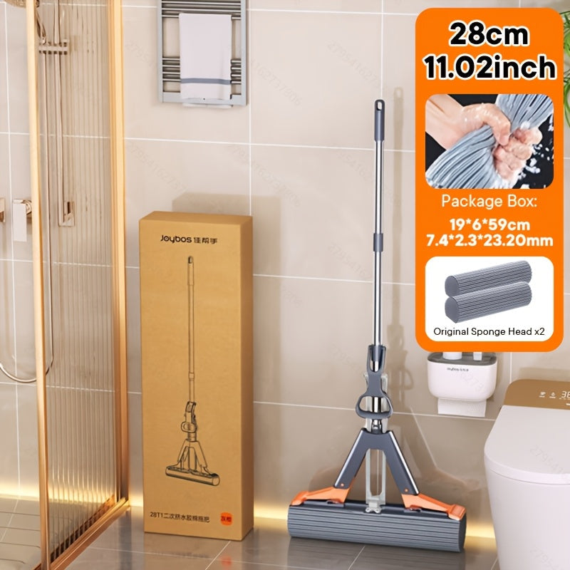 Balai de nettoyage pour cuisine et salle de bain, avec éponge absorbante et manche.