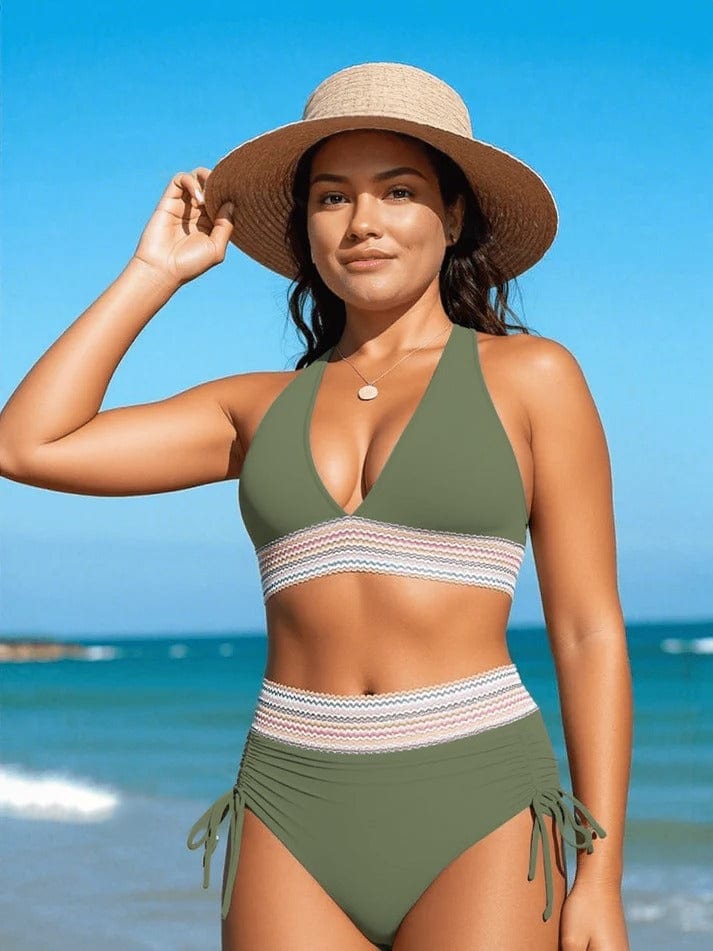 Haut de bikini femme taille haute, coupe élégante, soutien et confort pour le maillot de bain.