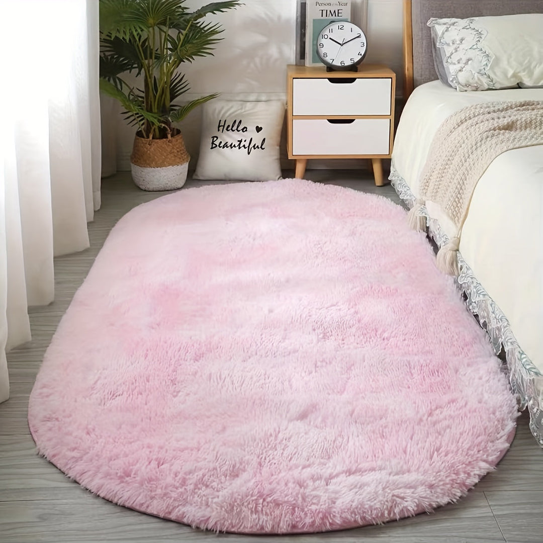 Tapis en peluche ovale, confort absolu et design élégant pour votre intérieur.