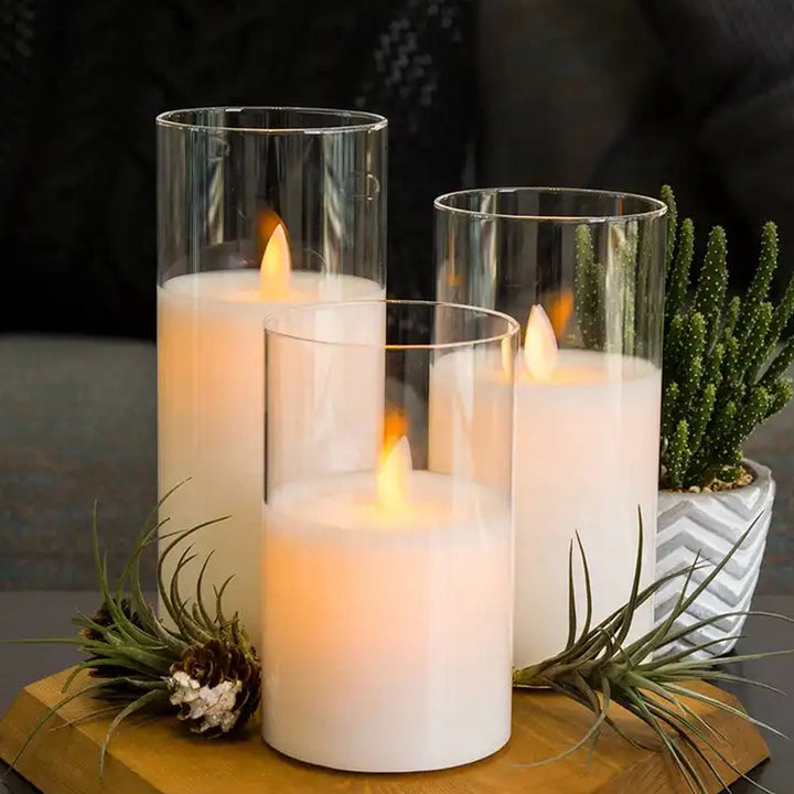 Ensemble de bougies LED avec télécommande, flamme réaliste pour une ambiance zen.