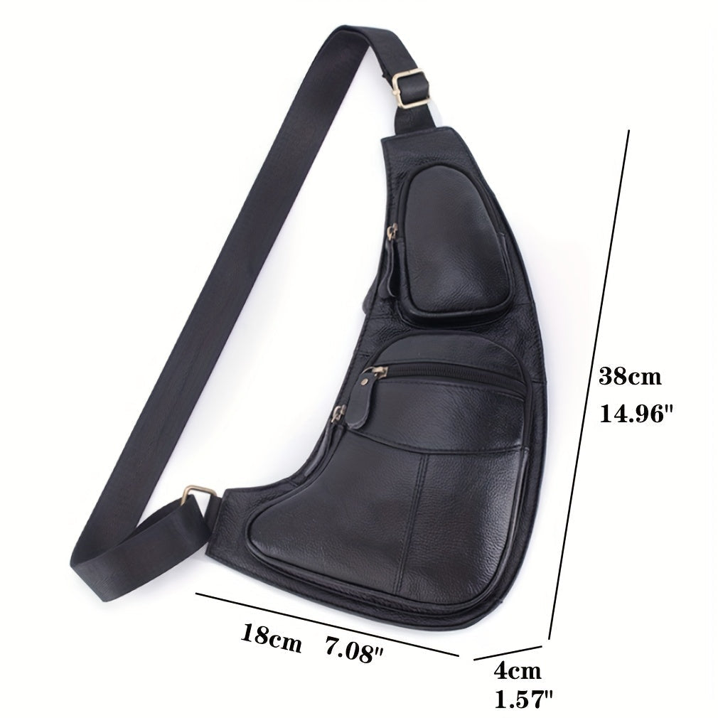 Sac bandoulière cuir vintage durable, compact, style classique. Parfait pour organiser vos affaires.