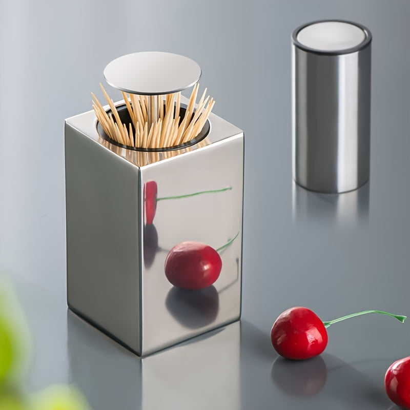 Pratique distributeur de cure-dents automatique AutoPop, robuste et gain de place pour votre cuisine.