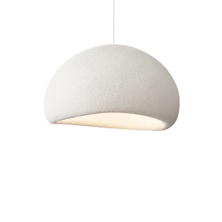 Lampe Wabi-Sabi pour ambiance zen, luminaire dôme texturé offrant un éclairage doux et naturel. Décoration intérieure.