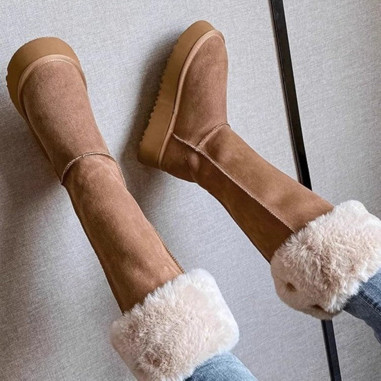 Bottes hautes fashion pour femme, chaudes et confortables. Style élégant, parfaites pour l'automne-hiver.