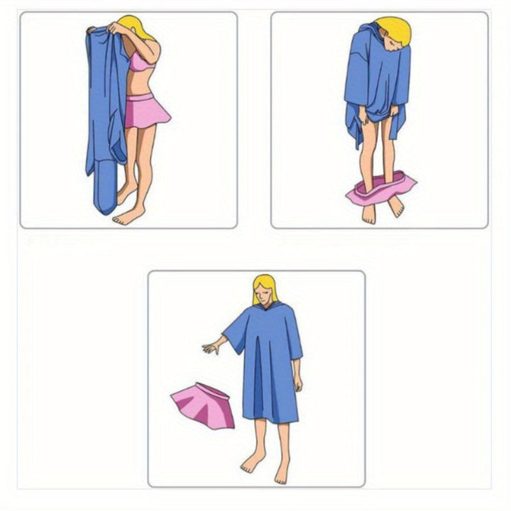 Serviette-poncho Stitch en microfibre ultra-absorbante, pratique pour les activités nautiques.