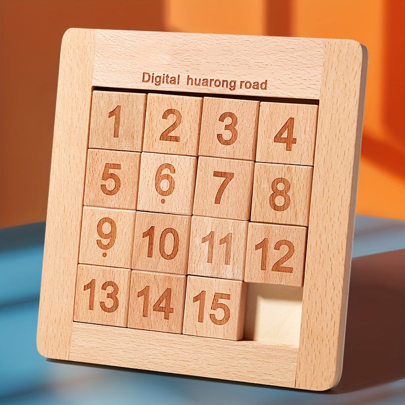 Gros plan sur un puzzle en bois éducatif avec des formes variées, favorisant l'apprentissage logique des enfants.
