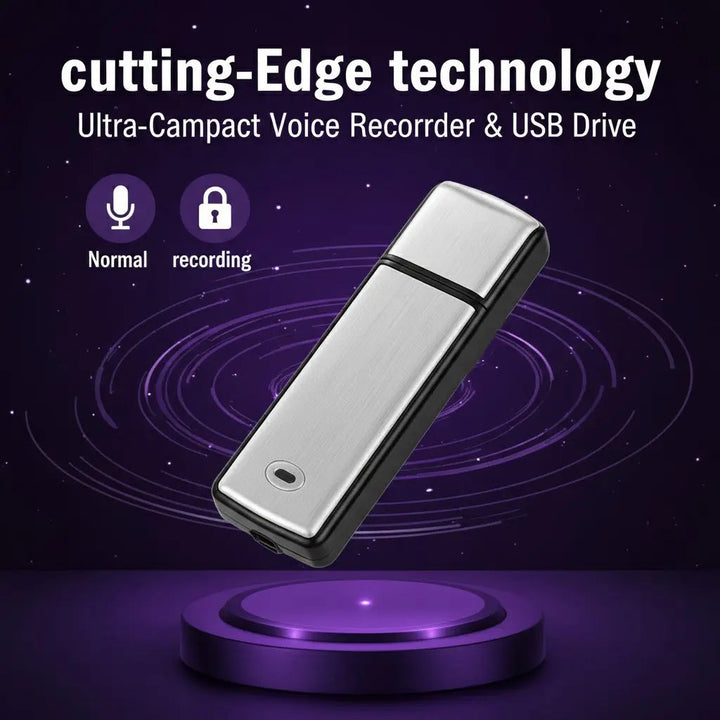Accessoire enregistreur audio USB simple et discret, parfait pour des captures vocales spontanées.