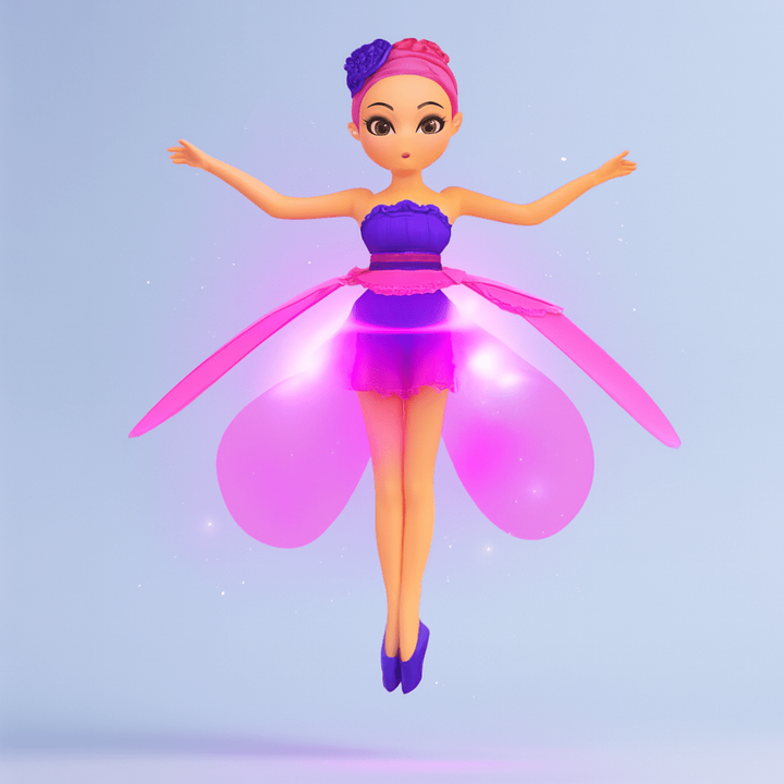 Fée volante interactive pour enfant, contrôle main, lumières LED. Un jouet lumineux et fascinant.