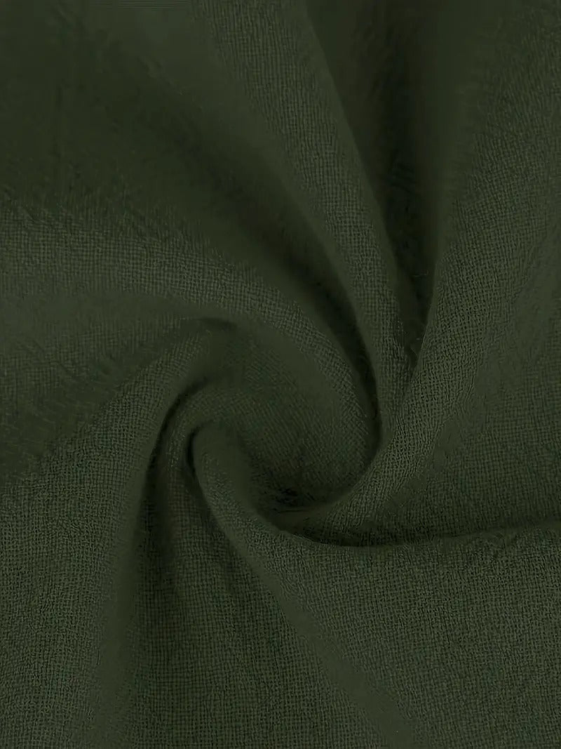 Robe d'été midi femme, décontractée, manches courtes, col rond, poches. Légère et respirante.