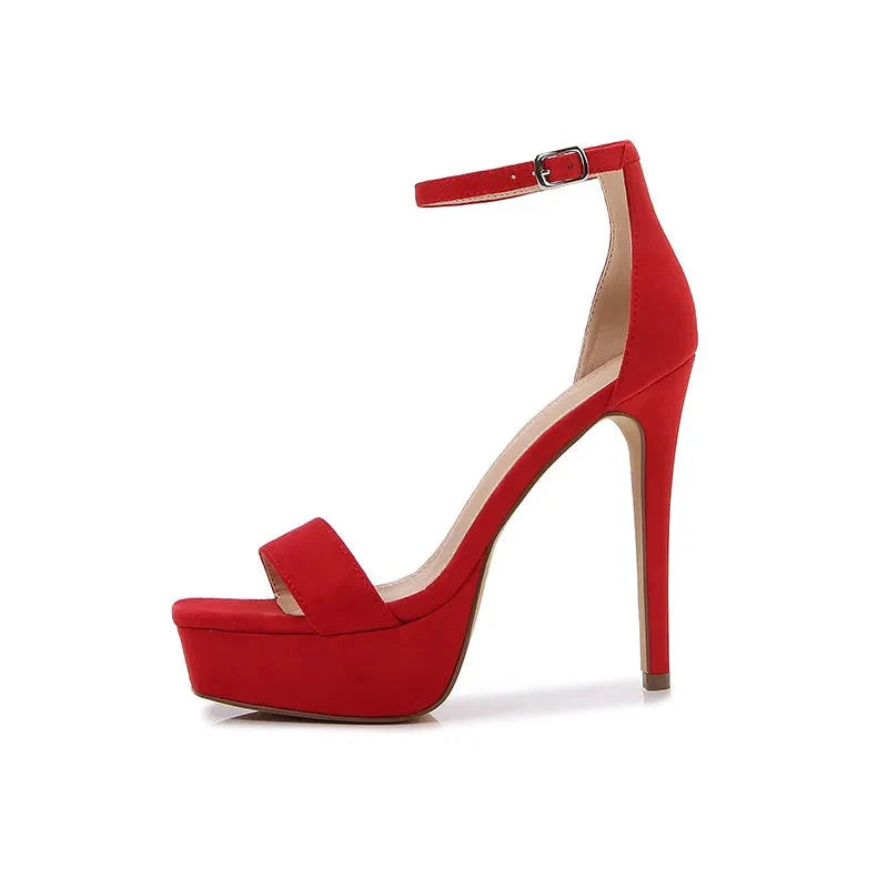 Sandales plateforme femme, talon aiguille vertigineux, look chic et élégant pour fêtes et grands événements.