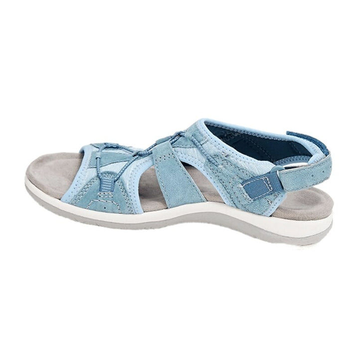 Confort maximal avec ces sandales femme orthopédiques, bout ouvert, lanières velcro larges.