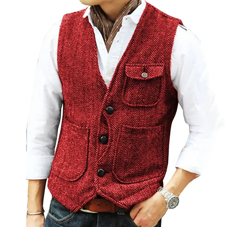 Mode homme : Gilet costume élégant et décontracté chic, parfait pour les looks d'automne et d'hiver.