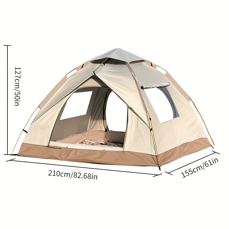 Tente de camping automatique démontrant un montage facile. Idéale pour les débutants en outdoor.
