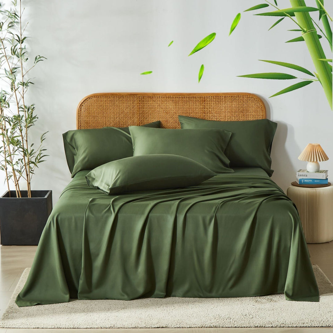 Confort ultime avec cet ensemble de literie en bambou doux, idéal pour le sommeil et la détente.