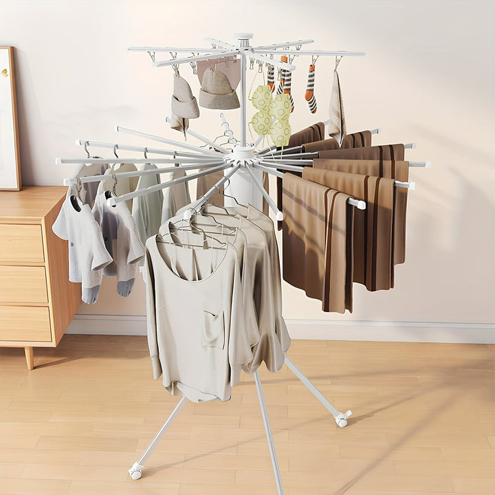 Support de linge Octopus, design cylindrique unique, idéal pour la maison et le gain de place.