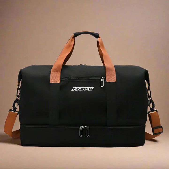 Sac de sport résistant à l'eau pour la salle de gym ou les voyages, avec zones sèches et humides. Pratique.