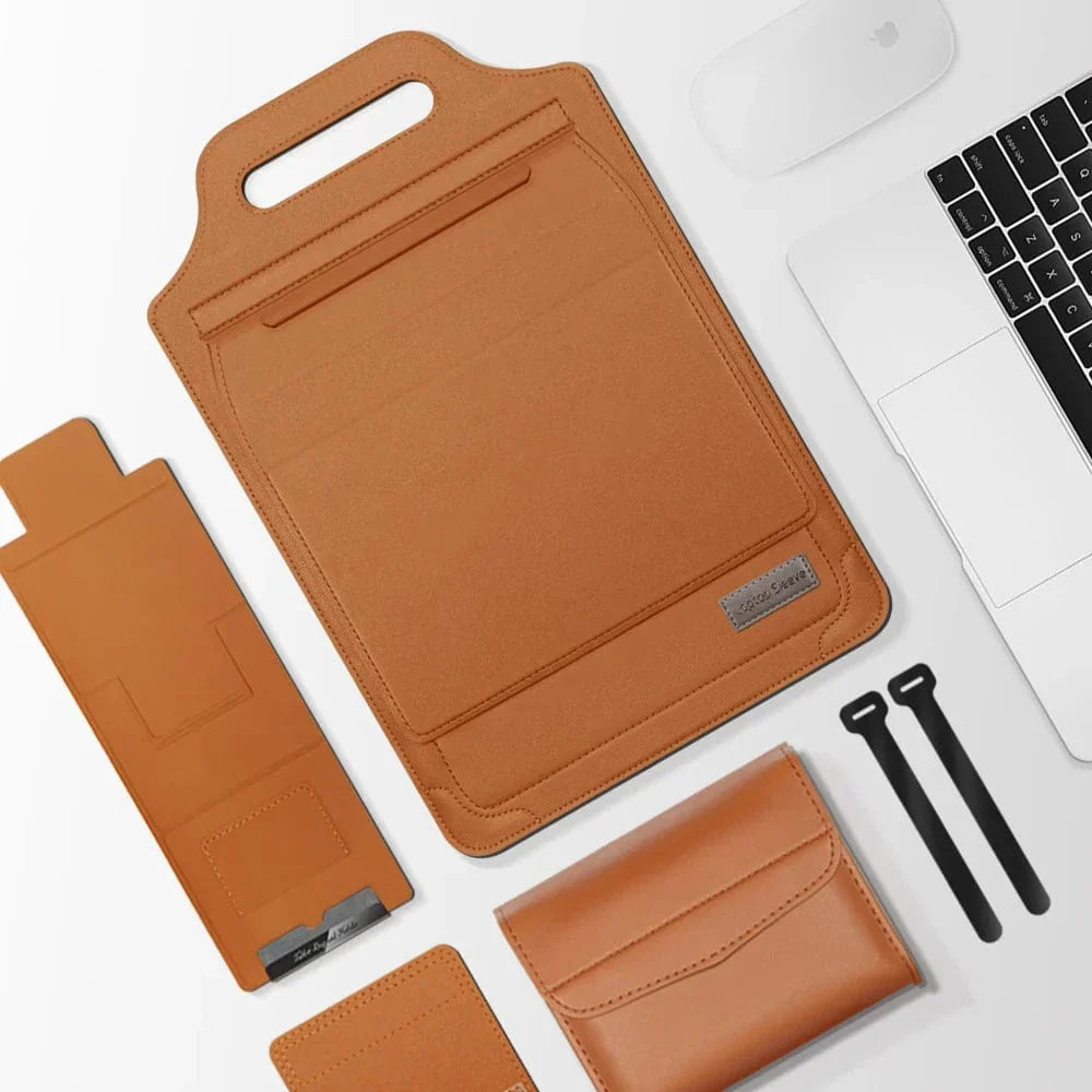 SleekCase : housse de protection et support pour ordinateur portable. Combine élégance, fonctionnalité et rangement bureau.