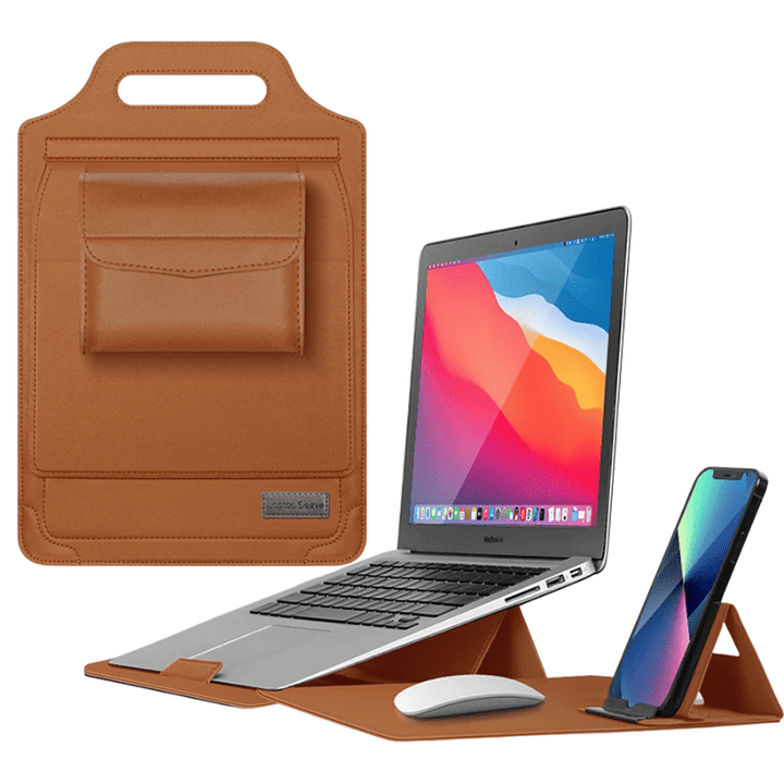 Housse élégante 2-en-1 pour ordinateur portable. Protection antichoc et support ergonomique pour un travail confortable.