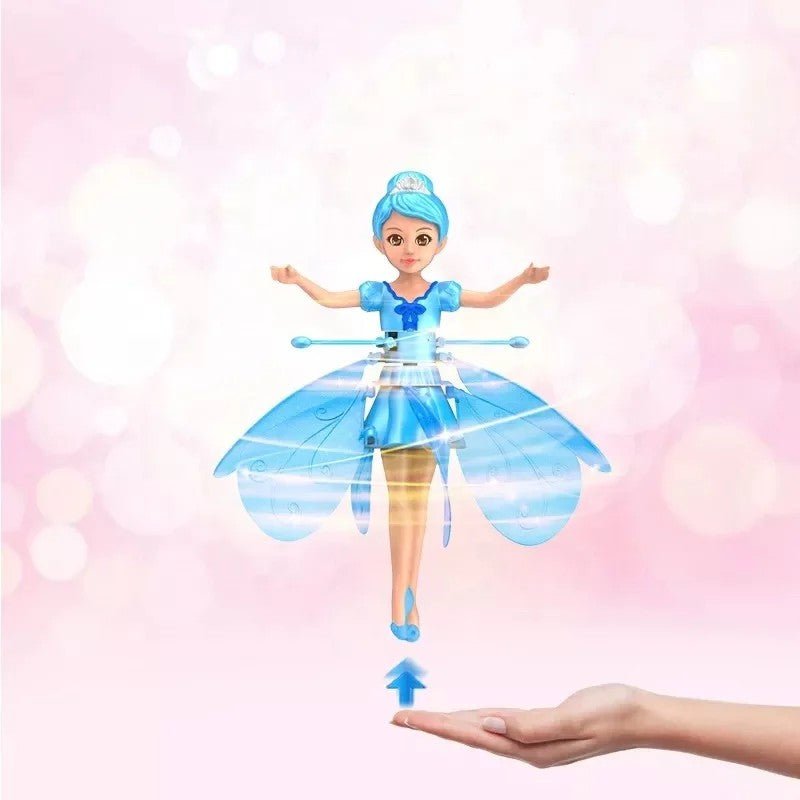 Poupée volante lumineuse avec contrôle gestuel, offrant une expérience de jeu magique aux enfants.
