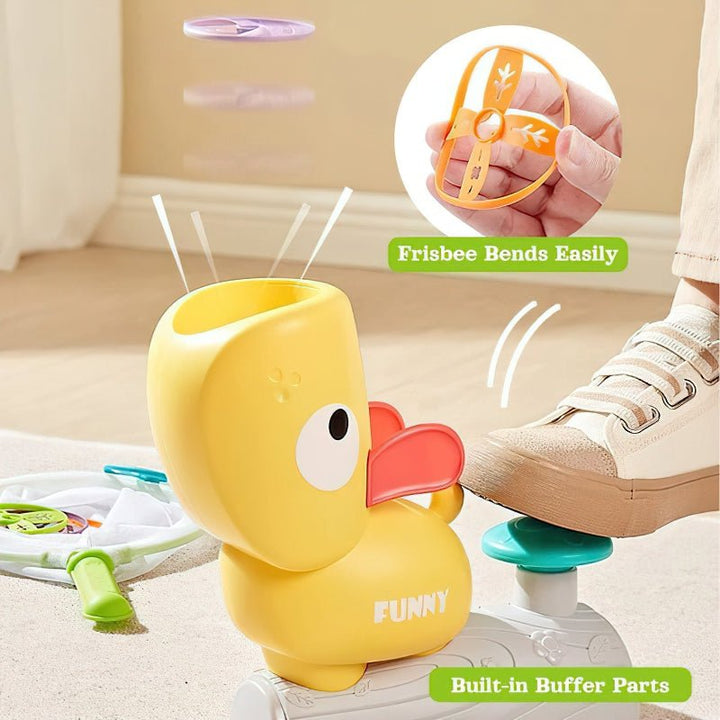 Kit de jeu frisbee sans piles pour enfants, idéal pour activités sportives intérieures ou extérieures.