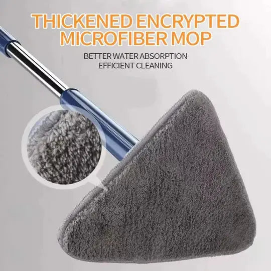 Mop rotatif 360° ajustable pour un nettoyage rapide et complet des sols, murs et plafonds de la maison.