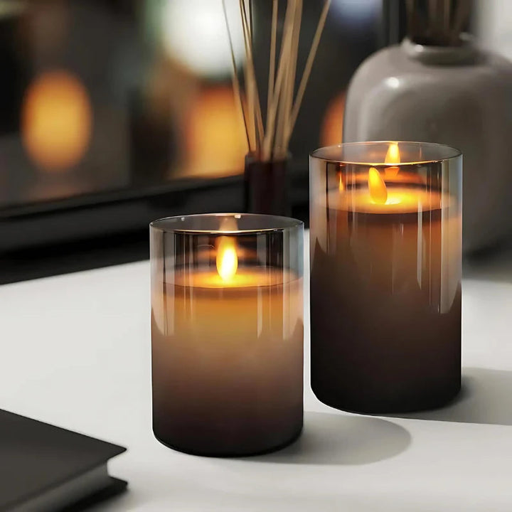 Ambiance romantique avec bougies LED à flamme réaliste, sans danger, avec télécommande.