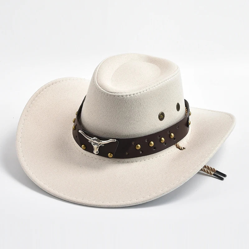 Accessoire d'été: chapeau de cow-boy western unisexe idéal pour festival, aventure et activités extérieures.