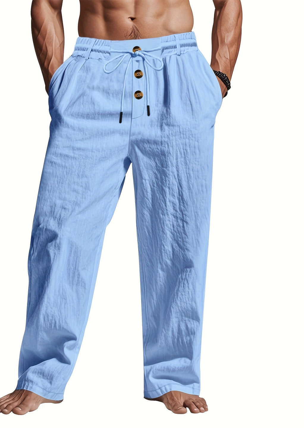 Bas homme confortable et léger avec taille élastique. Short estival idéal pour la mode homme décontractée et l'été.