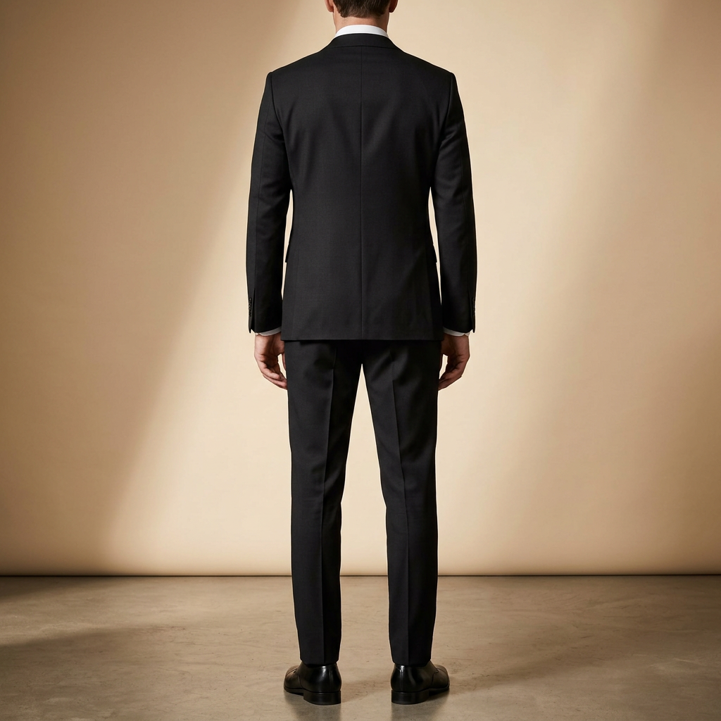 Costume mariage homme bleu marine 3 pièces. Coupe ajustée, veston, gilet et pantalon habillé.