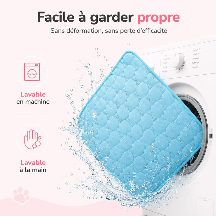 Tapis rafraîchissant portable pour chien, assure la fraîcheur de votre animal à la maison ou en voyage. Anti-chaleur.